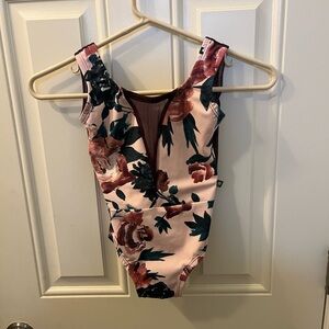 Luckyleo Floral Dart style leotard - Size XXS